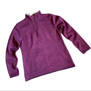 Eddie Bauer Fuschia/Purple Quarter Zip Knit Pullover Size Large